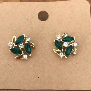 Vintage Emerald and diamond earrings
